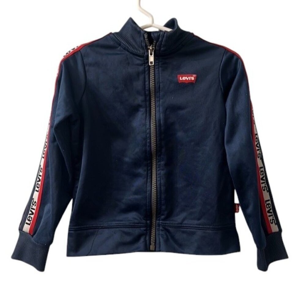 Vintage Levi's Boy's 3T Navy Full Zip Spellout Jacket
